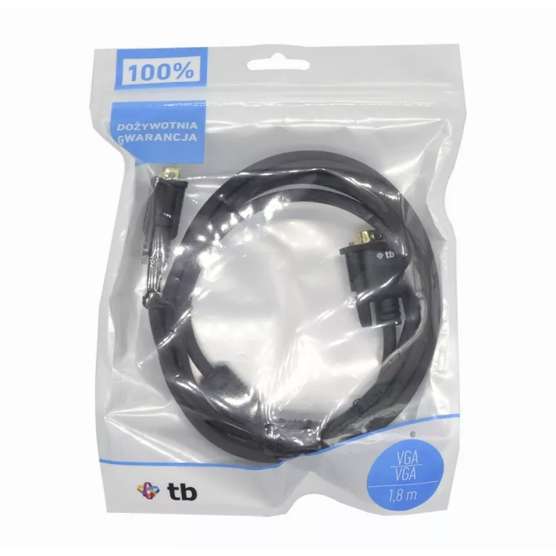 TB VGA kábel 15M-15M 1,8 m čierno-zlatý (AKTBXVGAMMG180B)