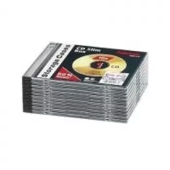 Hama CD slim jewel case, balenie 10 ks, 1 disk, transparentné