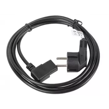Napájací kábel LANBERG CA-C13C-12CC-0018-BK, 2 m, C13 konektor samica na CEE7/7, čierny, zahnutý C13