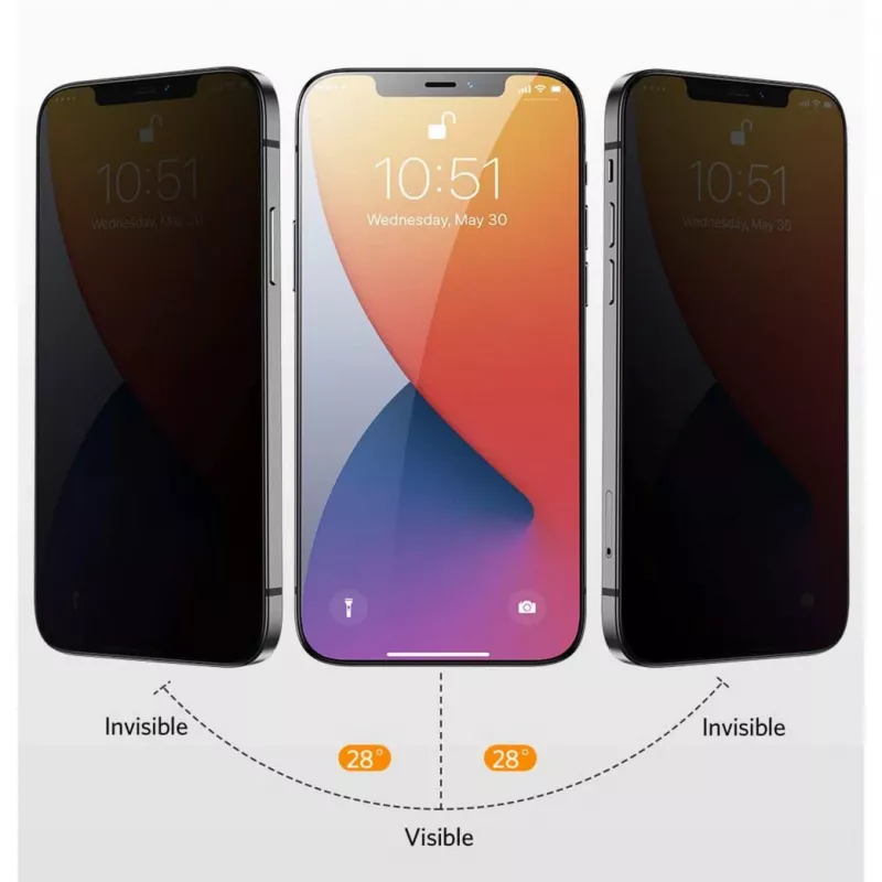 NEVOGLASS 3D PRIVACY, ochranná fólia transparentná, iPhone 17 Pro / 16 Pro