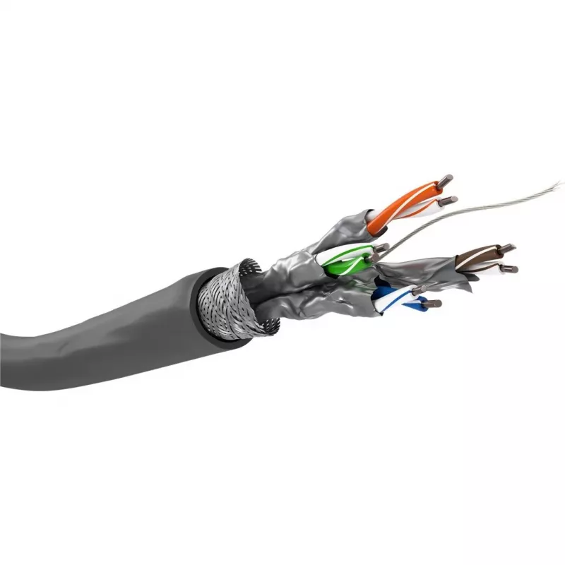 Wentronic Goobay CAT 6 sieťový kábel, S/FTP (PiMF), sivý, 305 m – CCA medená zmes, AWG 23/1 (solid), PVC (95696)