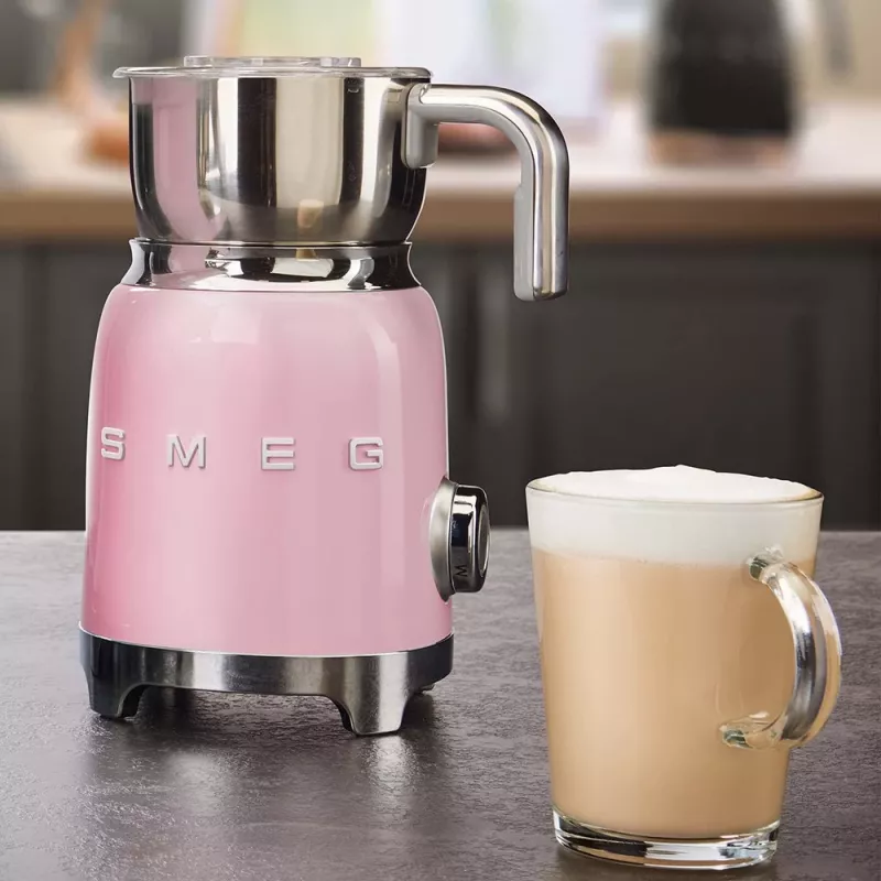 Automatický šľahač mlieka Smeg MFF11PKEU ružová nerezová oceľ 500W