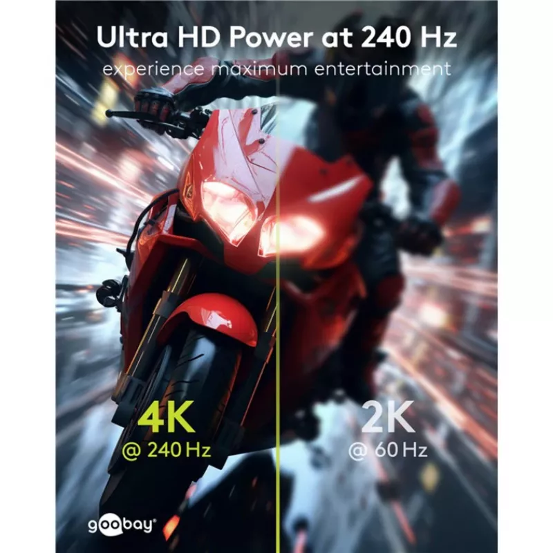 Kábel DisplayPort samec 90° > DisplayPort samec, 8K / 144Hz (čierny, 2 metre, 1 samec 90° bočne zahnutý, 54 Gbit/s, DisplayPort 2.0 / 2.1)