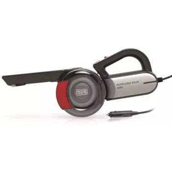 Ručný vysávač Black & Decker PV1200AV — suchý čistič čalúnenia, 12 V, 0,44 L, 12,5 W, 5 m kábel, sivý/červený