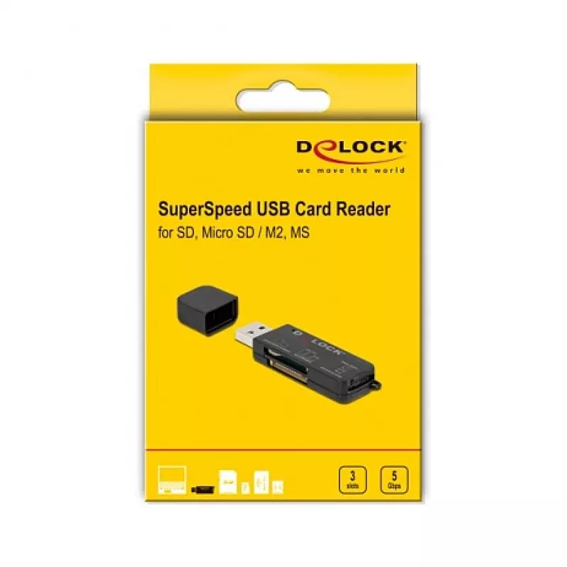 Čítačka kariet DeLOCK SuperSpeed USB pre SD Micro SD MS