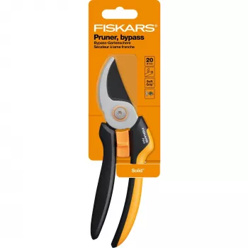 Fiskars Solid L P341 záhradné nožnice bypass čierna, oranžová