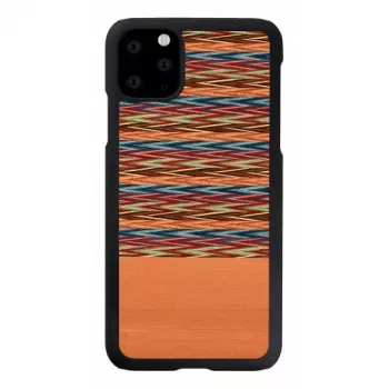 Puzdro na smartphone man and wood pre iPhone 11 Pro Max — hnedý kárový vzor, čierny okraj