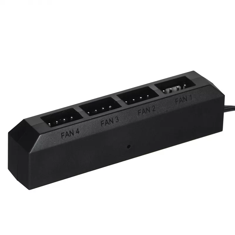 Hub ventilátorov DeepCool FH-04 – 20-pinový ATX na 4× 3-pin Molex, 0,55 m kábel, čierny