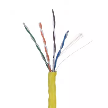 Sieťový kábel LANBERG LCU6-10CC-0305-Y U/UTP Cat6 305 m žltý, 23 AWG, 250 MHz