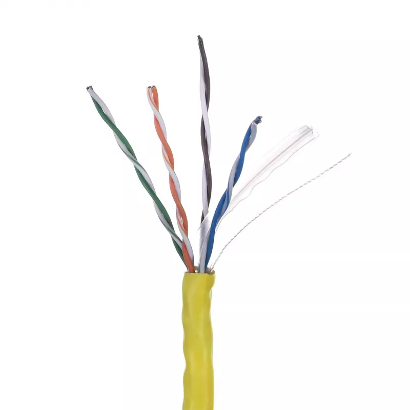 Sieťový kábel LANBERG LCU6-10CC-0305-Y U/UTP Cat6 305 m žltý, 23 AWG, 250 MHz