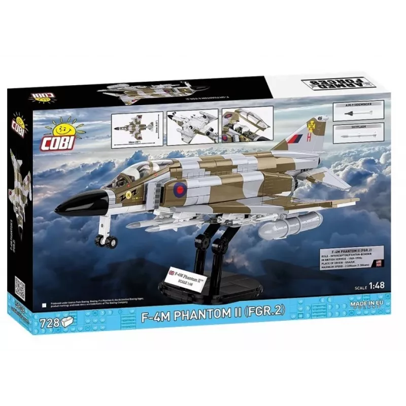Cobi Blocks F-4M Phantom II vojenské lietadlo model, 728-dielna stavebnica