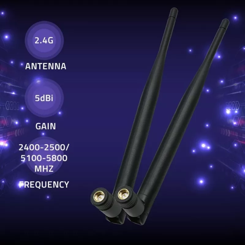 Vnútorná WLAN anténa QOLTEC 57046, dvojpásmová 2,4–2,5 GHz & 5,1–5,8 GHz, 5 dBi, 50 Ω