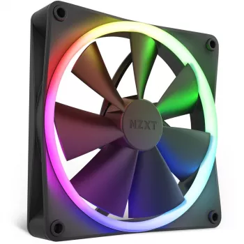 Skriňový ventilátor NZXT F140 RGB 14 cm, čierny, 500–1800 ot/min, fluidné dynamické ložisko, 4-pin, 18 LED