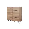 Cama komoda LOTTA 110 4D wotan dub + matná čierna