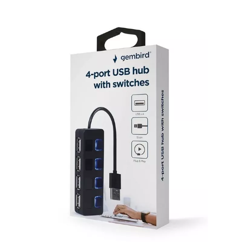 USB 2.0 rozhranie hub Gembird UHB-U2P4-05 so 4 USB portmi