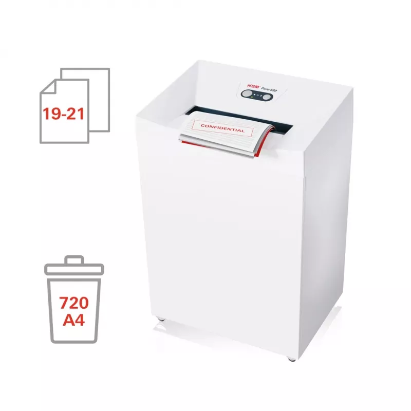 HSM Pure 530 skartovač, 80 l, 3,9 mm