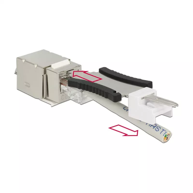 Delock 86404 modul Keystone RJ45 Secure Cat.6 na LSA, biely