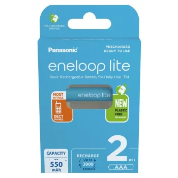 Nabíjateľné batérie PANASONIC ENELOOP LITE AAA 550 mAh 2 ks (BK-4LCCE/2CP)