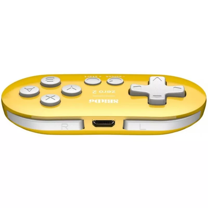 Bezdrôtový herný ovládač 8BitDo Zero 2 žltý — Bluetooth, kompaktná vrecková veľkosť, RET00221