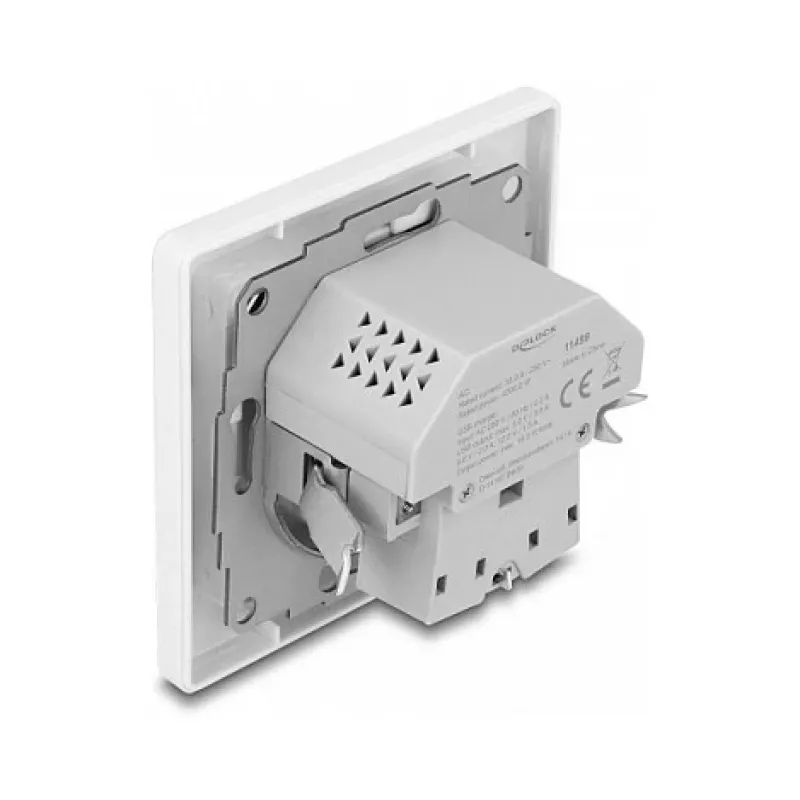 DeLOCK 11499 zásuvka typ F s USB-A a USB-C biela