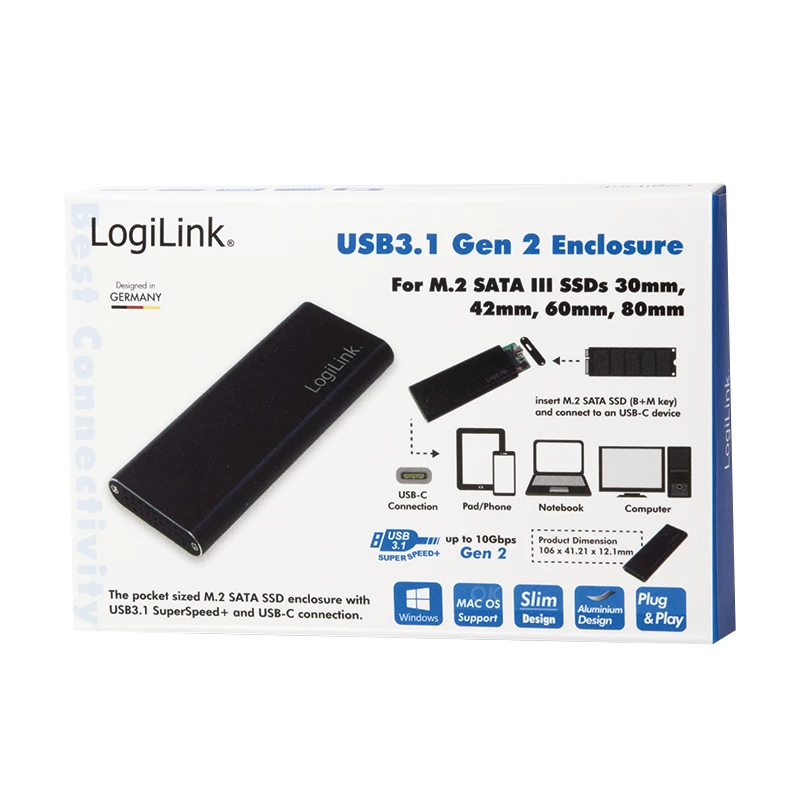 SSD puzdro LogiLink UA0314 čierne M.2