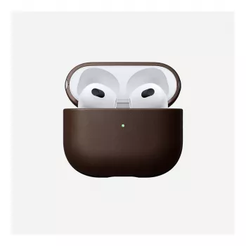 Kožené puzdro na AirPods Nomad V3 Rustic Brown — ochranný kožený kryt na nabíjacie puzdro AirPods
