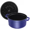 Liatinový kochlík Staub 26 cm okrúhly, tmavomodrý