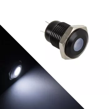 Osvetlené vandalovzdorné tlačidlo Lamptron LAMP-SW2004-H, čierny polykarbonát, biely bod