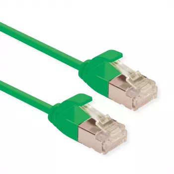 ROLINE DataCenter - patch kábel - RJ-45 (M) na RJ-45 (M) - 1,5 m - U/FTP - CAT 6a - bezhalogénový, zaliate, ochrana západky, lanko - zelená, pantone 3278C (21.15.3334)