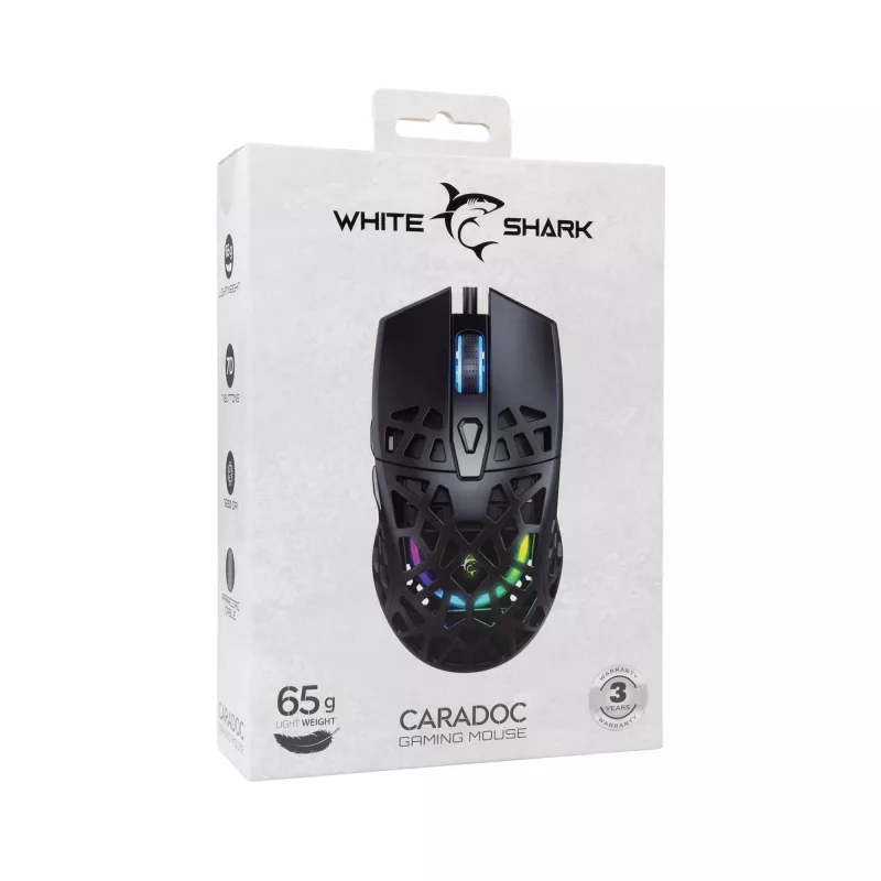 Myš White Shark GM-5018 Caradoc RGB 7200 dpi čierna