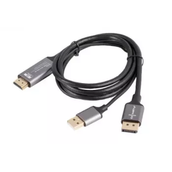 KÁBEL HDMI(M)->DISPLAYPORT(M) 1M 4K ČIERNY LANBERG