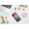 Ochranné puzdro iKins pre iPhone XS Max – dizajn vodných kvetov, čierna