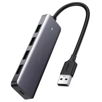 Ugreen hub 4-in-1 USB-C adaptér na 4× USB 3.0 + USB-C sivý
