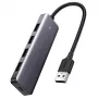 Ugreen hub 4-in-1 USB-C adaptér na 4× USB 3.0 + USB-C sivý