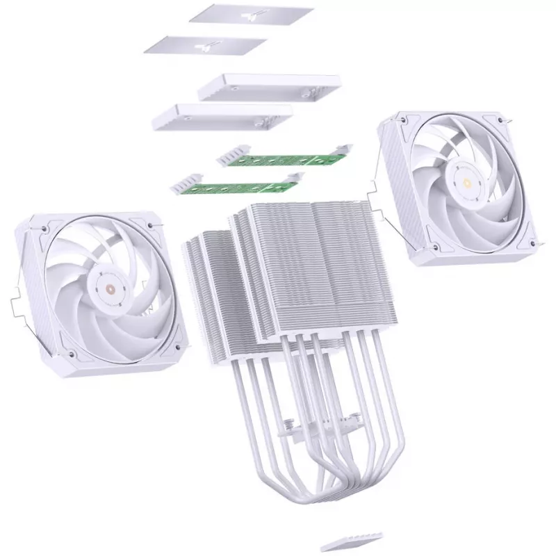 Jonsbo HX6280 CPU chladič, PWM, RGB - 130 mm, biely