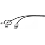 Renkforce USB kábel USB 2.0 USB-A konektor, USB-C™ konektor, USB-Micro-B konektor, Apple Lightning konektor 1,00 m tmavosivý s opletením (RF-3335108)