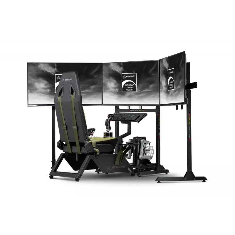 Sedadlo kokpitu Next Level Racing Flight Simulator Boeing Military 396055 — špeciálne sedadlo pre letecký simulátor, kompatibilné s riadiacimi pákami a pedálmi