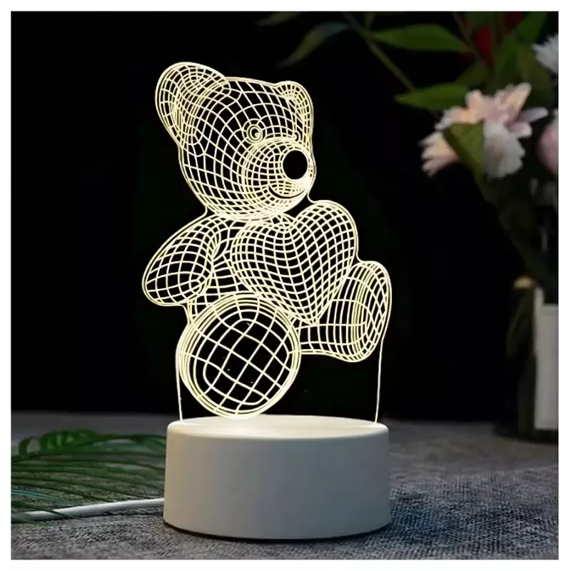 Nočná lampa Extralink HOME 3D srdce optická ilúzia nočná lampa USB