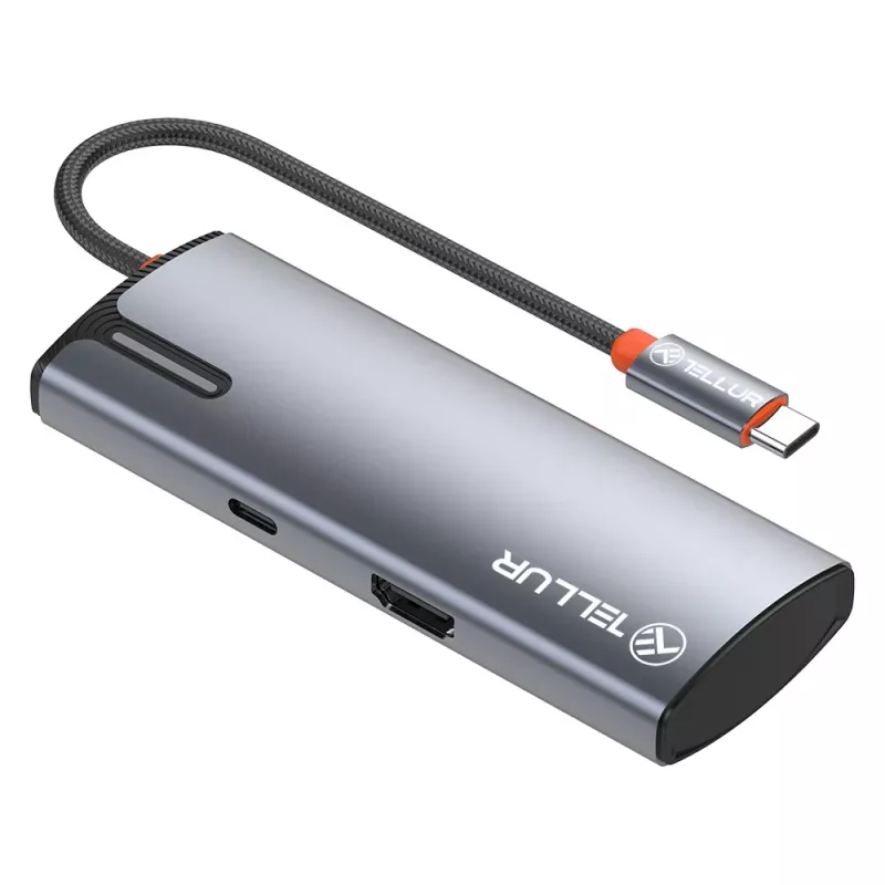 USB-C hub Tellur TLL321061 s PD 3.0 100W, HDMI výstupom a 3× USB 3.0 portami