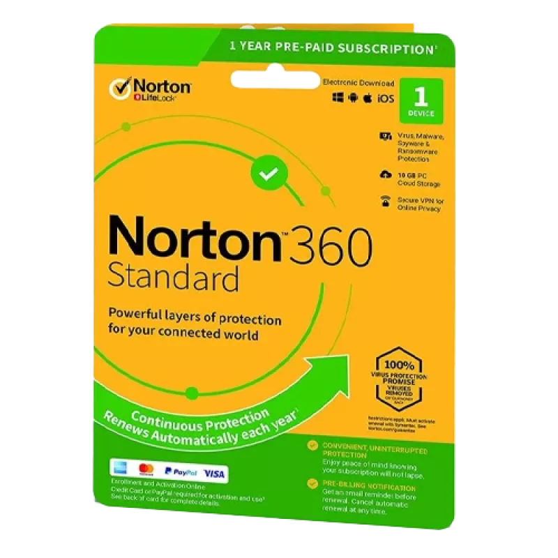 Norton 360 Standard | 1 zariadenie | 1 rok | 10 GB cloudového úložiska | EU | NON SUB |