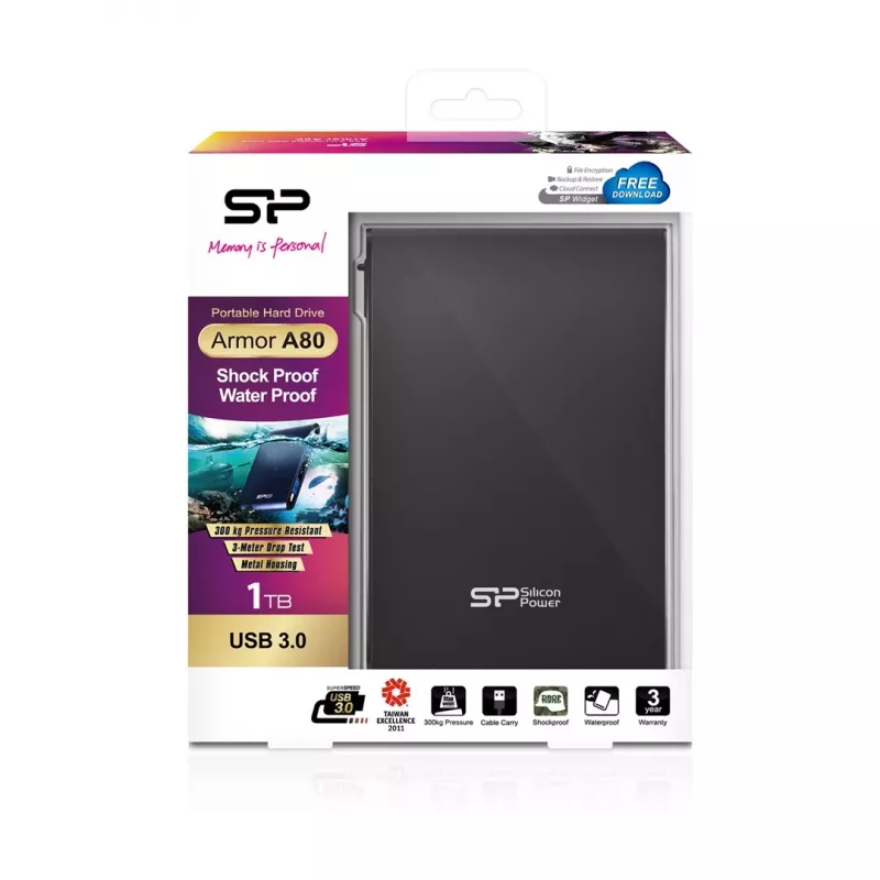 Externý pevný disk Silicon Power 1 TB USB 3.2 Gen 1 Armor A80