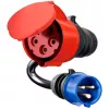go-e adaptér Gemini flex 22 kW na CEE modrý 16 A – čierny – rovný – rovný – IP55 – 22 kW – 16 A
