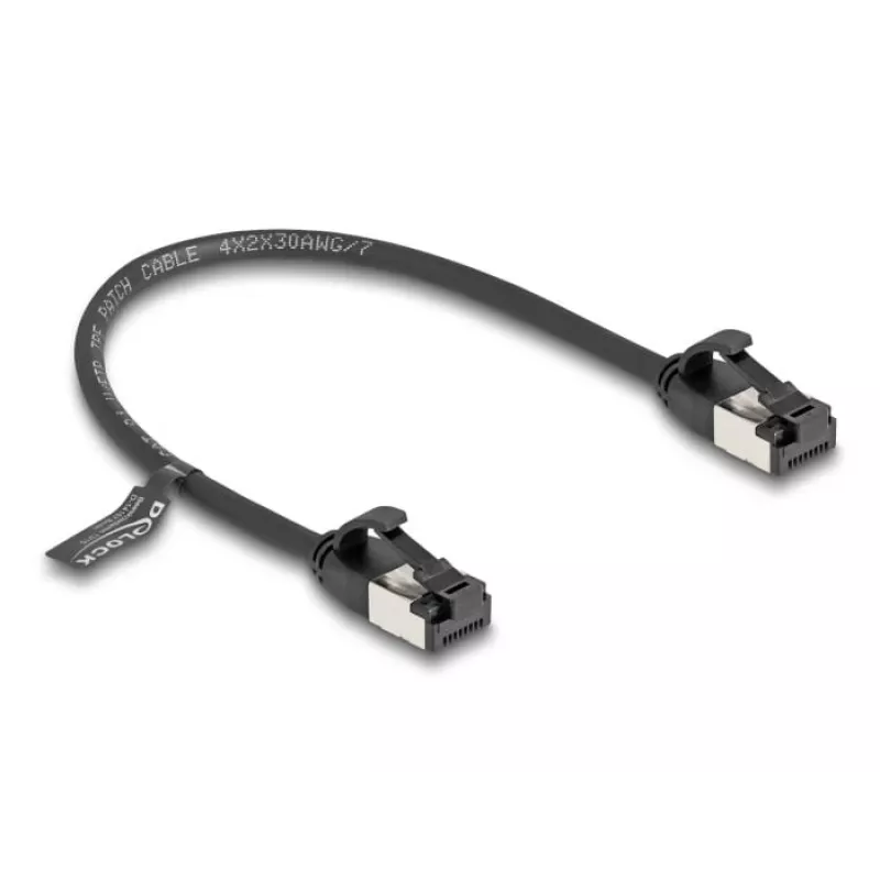 Sieťový kábel DeLOCK RJ45 kábel konektor samec na konektor samec Cat.8.1 0,25 m čierny