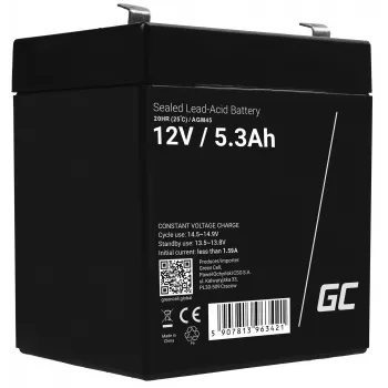 Green Cell AGM45 UPS batéria, uzavretá olovená (VRLA), 12 V, 5,3 Ah