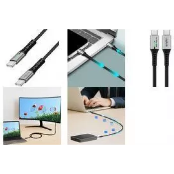 LogiLink USB 3.2 Gen2x2 Type-C kábel C/samec na LED čierny CU0432 - kábel - digitálny/dátový