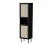 Úložná skriňa cama meble JUTA 50×39,5×190 cm, stojaca pri stene, čierna s povrchom Linol Calabria