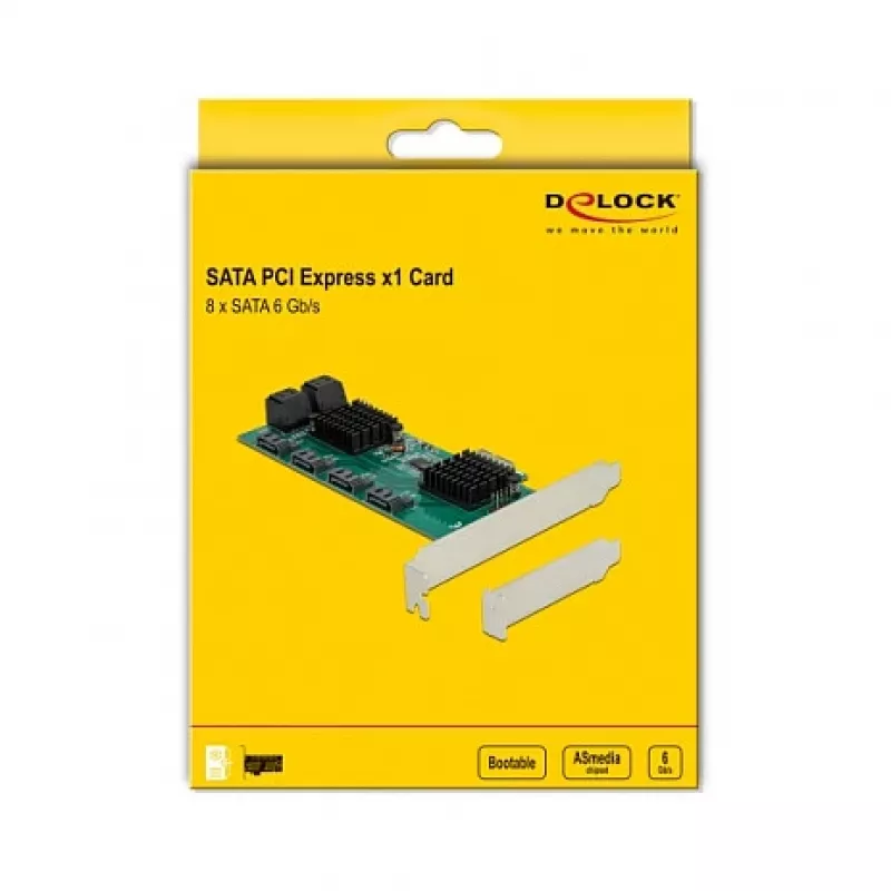 DeLOCK 8-portová SATA PCI Express x1 karta Low-Profile formát
