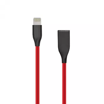 Silikónový kábel USB- Lightning, 1m (červená)