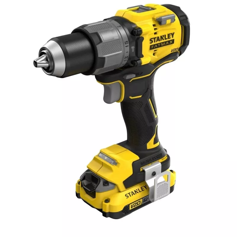 Akumulátorový vŕtací skrutkovač STANLEY FatMax V20 SFMCD726D2K 18V, 2x 2Ah Li-Ion, 80 Nm, 2-stupňový, LED