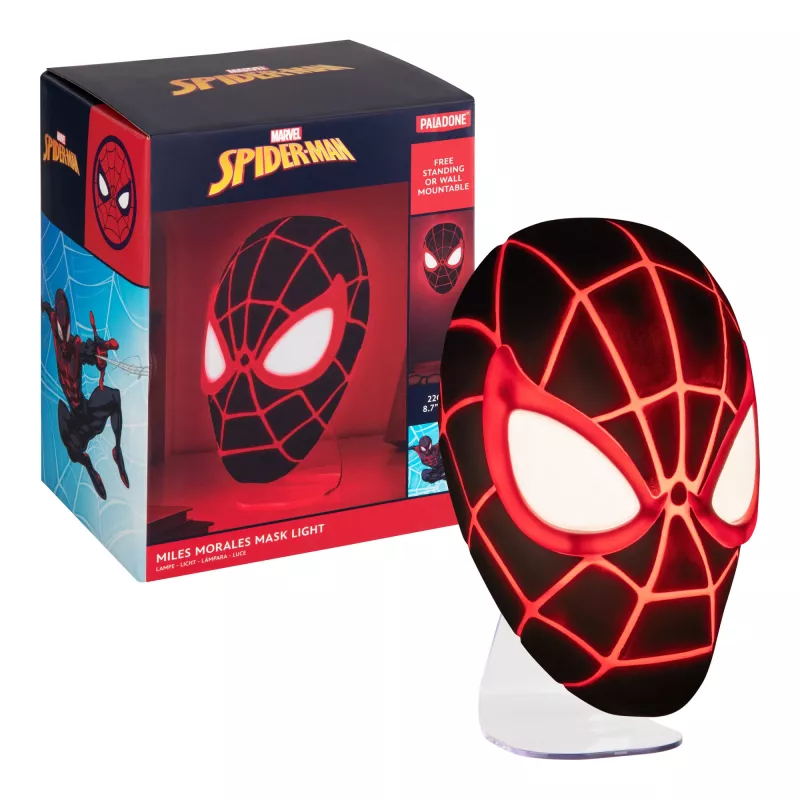 Stolná lampa Paladone Mask Light PP14323SPMVN Spiderman Miles Morales – nočné svetlo v tvare postavy